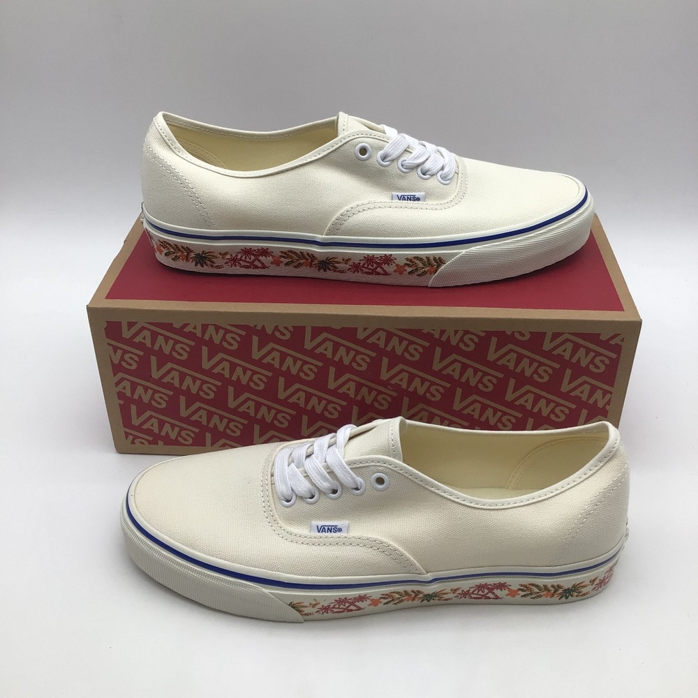 Vans Authentic Sidewall Print Marshmallow Tropical Palm Sneakers Size 10.5 NEW